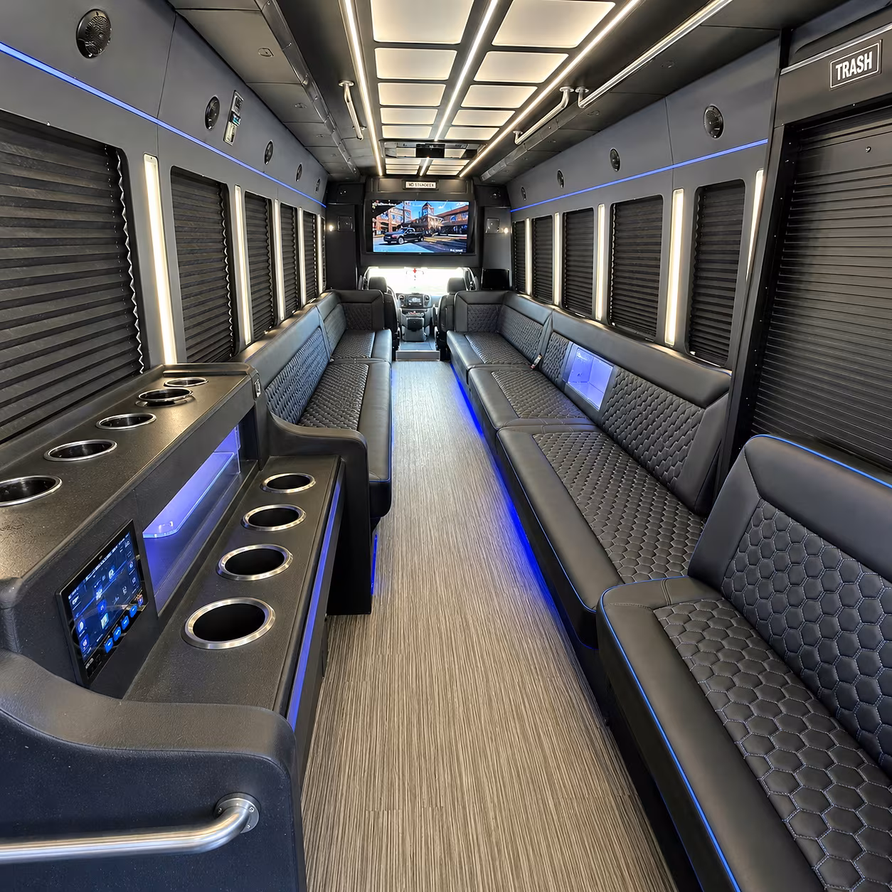 miami beach party bus rental interior